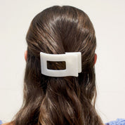Coconut White Rectangle Flat Claw Clip