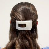 Coconut White Rectangle Flat Claw Clip