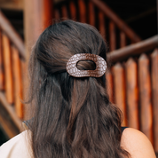 Brown Crocodile Flat Round Hair Clip