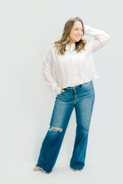 Ruffle Cotton Blouse
