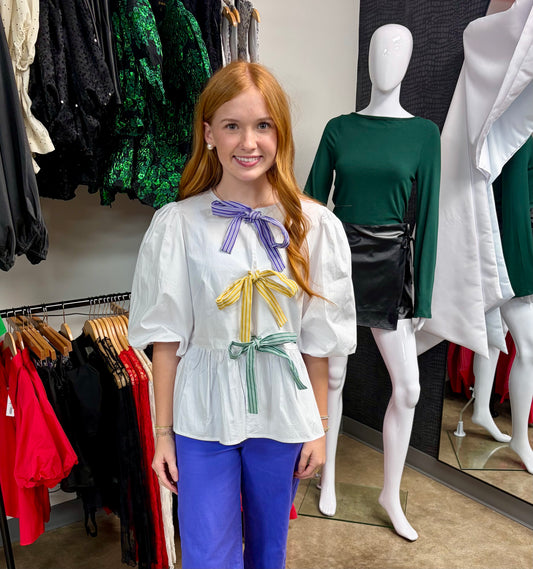 Peplum Mardi Gras Top