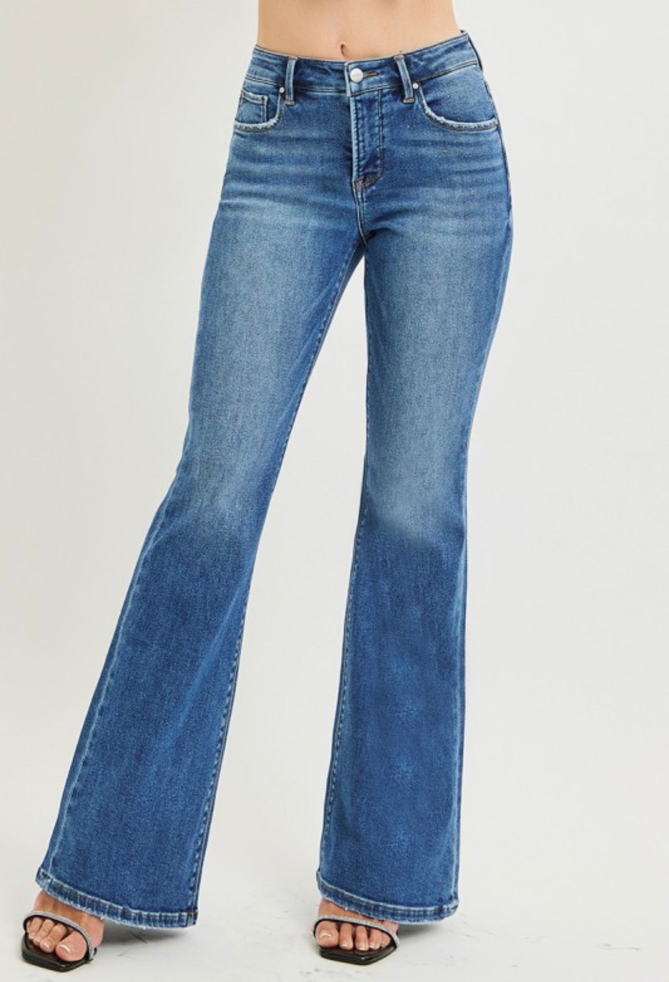 Mid Rise Flare Jeans
