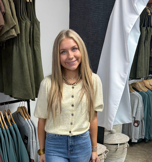 Puff Sleeve Cardigan