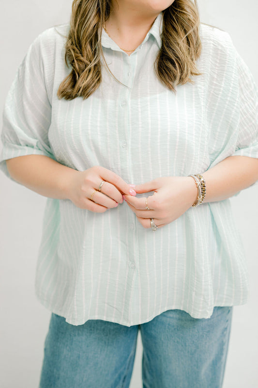 Maggie Oversized Crinkle Button Down