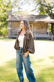 Bubble Hem Crop Jacket