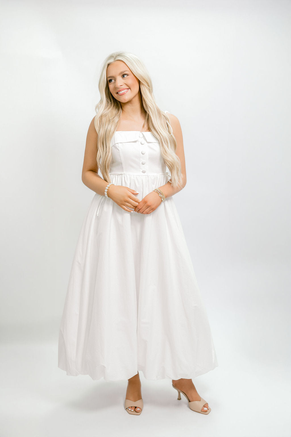 Bubble Hem Midi Dress