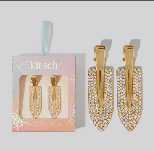 Holiday Creaseless Clips - Rhinestone