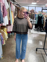 Mid Rise Crop Patch Pocket Jeans