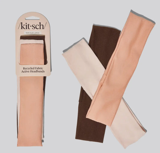 Recycled Fabric Active Headbands- 3 piece