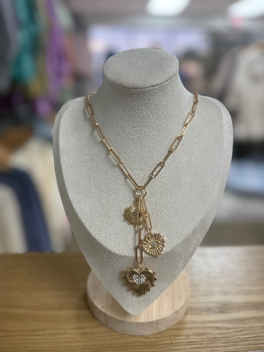 Multi Heart Pendant Necklace