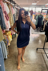 Sleeveless Polo Collard Dress