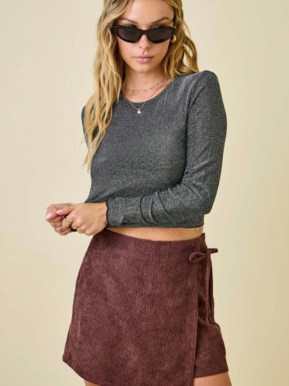 Corduroy Wrap Skort