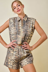 PREORDER***Tiger Print Zip-Up Vest