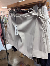 Faux Leather Side-Tie Skort