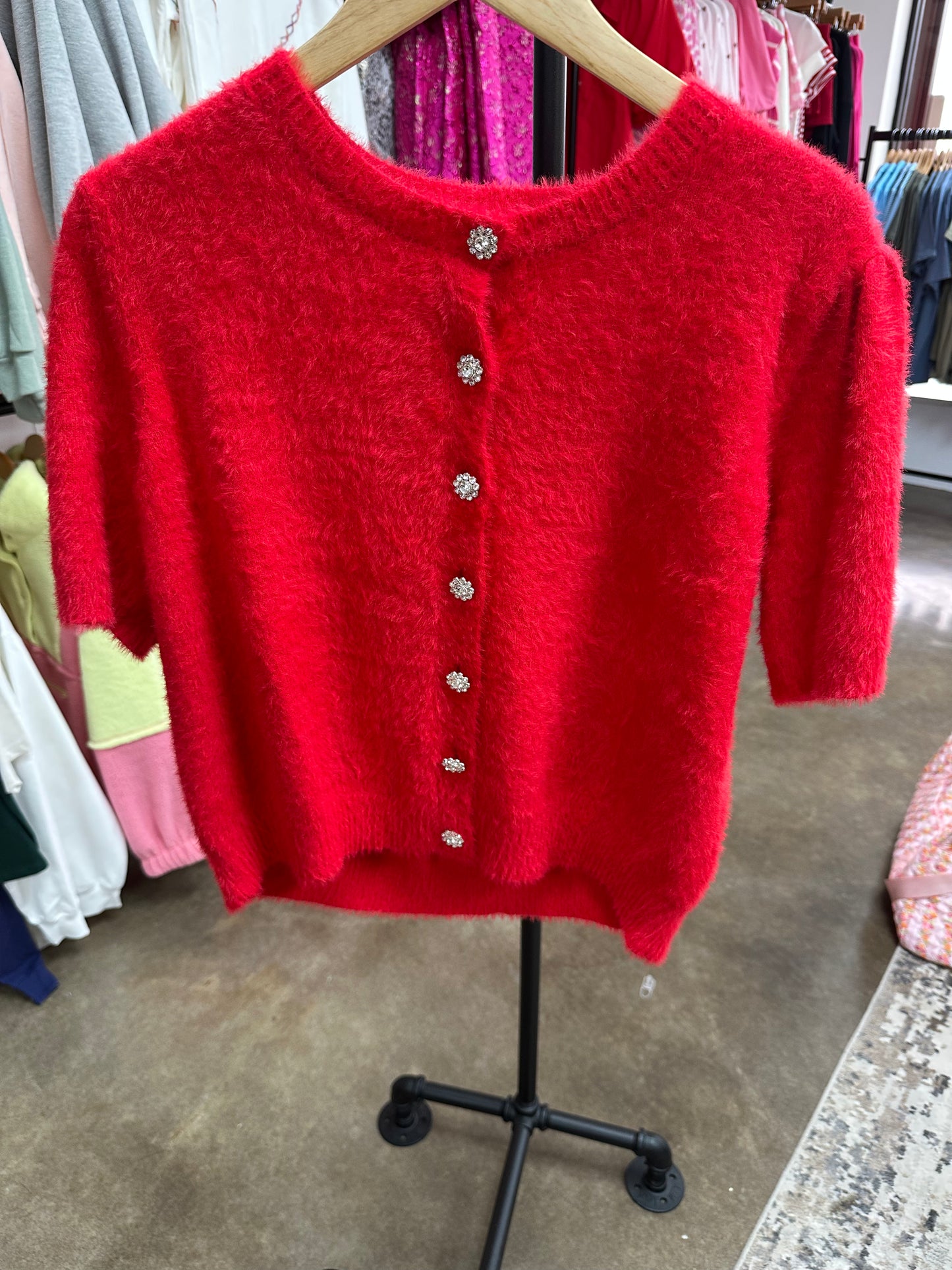 Luxe Red Cardigan