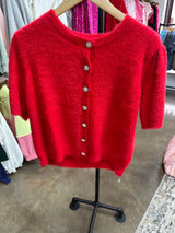 Luxe Red Cardigan