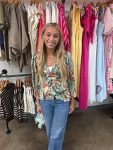 Etta Satin Peplum Blouse