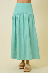 Gingham Flared Maxi Skirt