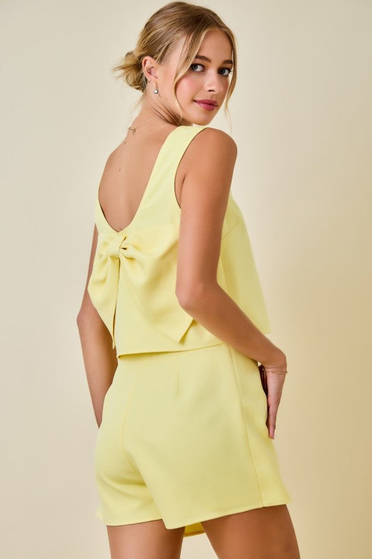 Lemon Back Bow Top