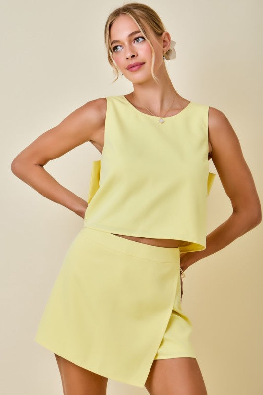 Lemon Back Bow Top