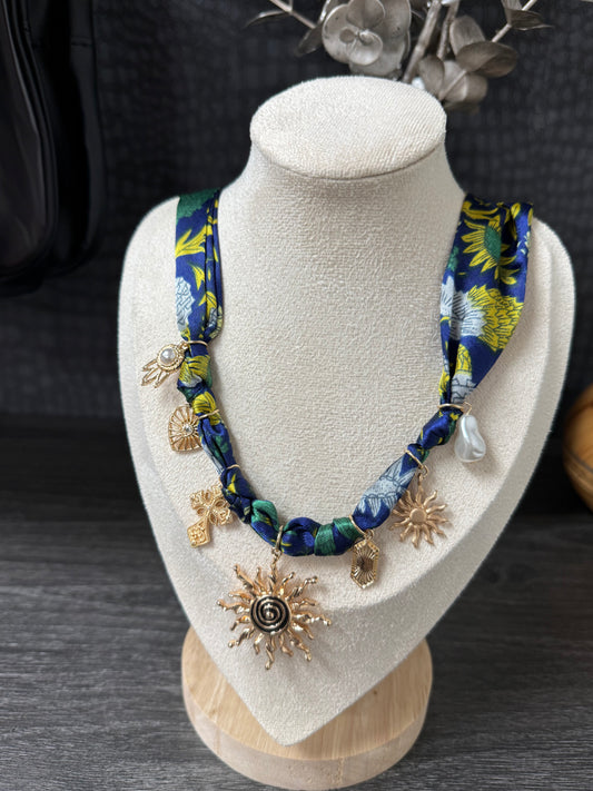 Scarf Charm Necklace- Sun