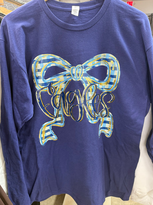 Eagles Gold Bow Long Sleeve Tee