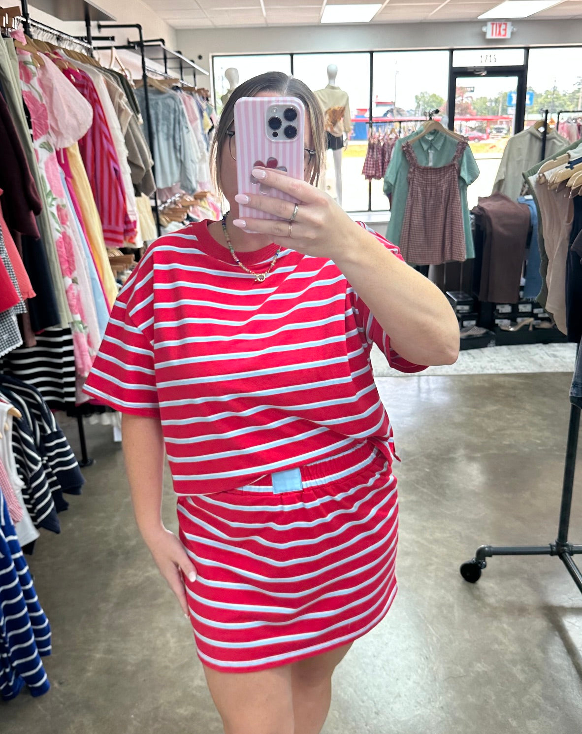Striped Boxy Lounge Top