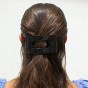 Jet Black Retangle Flat Claw Clip