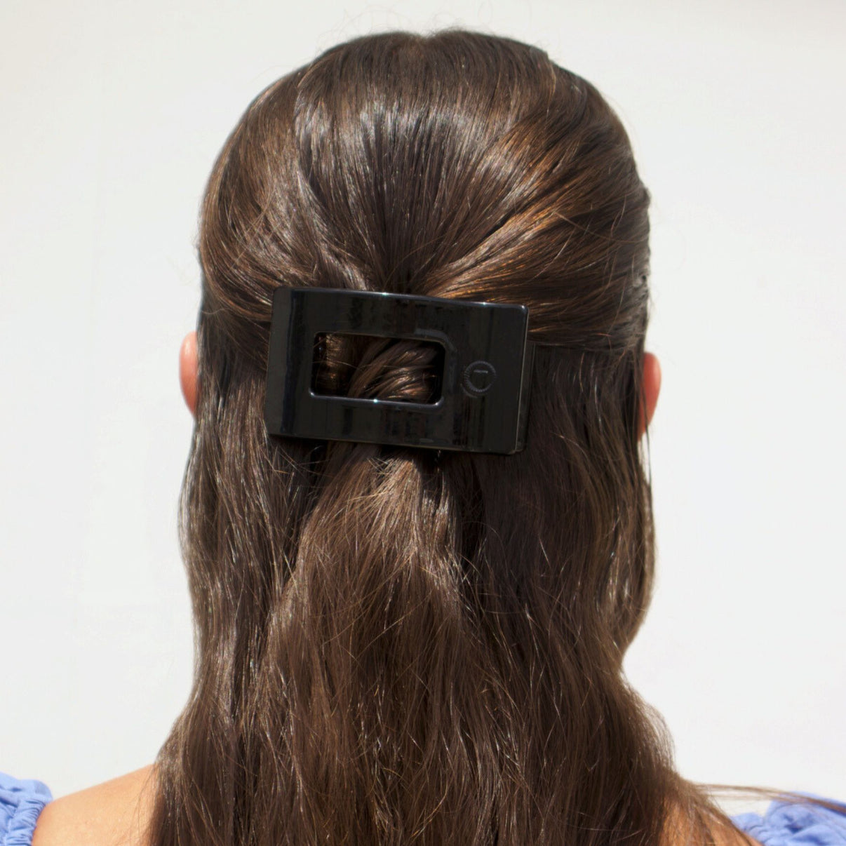 Jet Black Retangle Flat Claw Clip