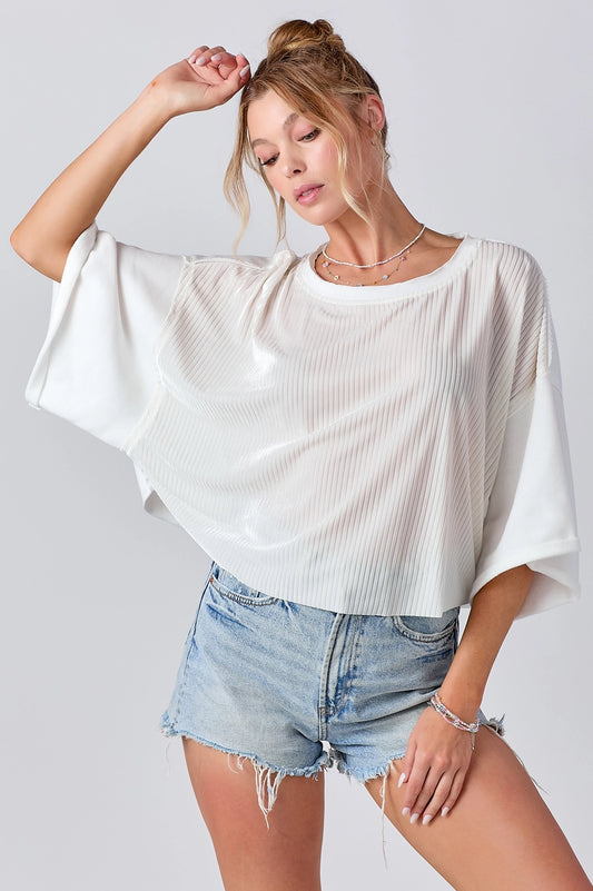 Mixed Fabric Top