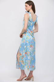 Floral Cowl Neckline Dress