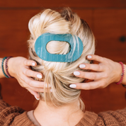 Teal Flat Round Hair Clip