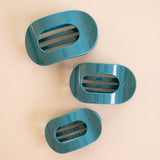 Teal Flat Round Hair Clip