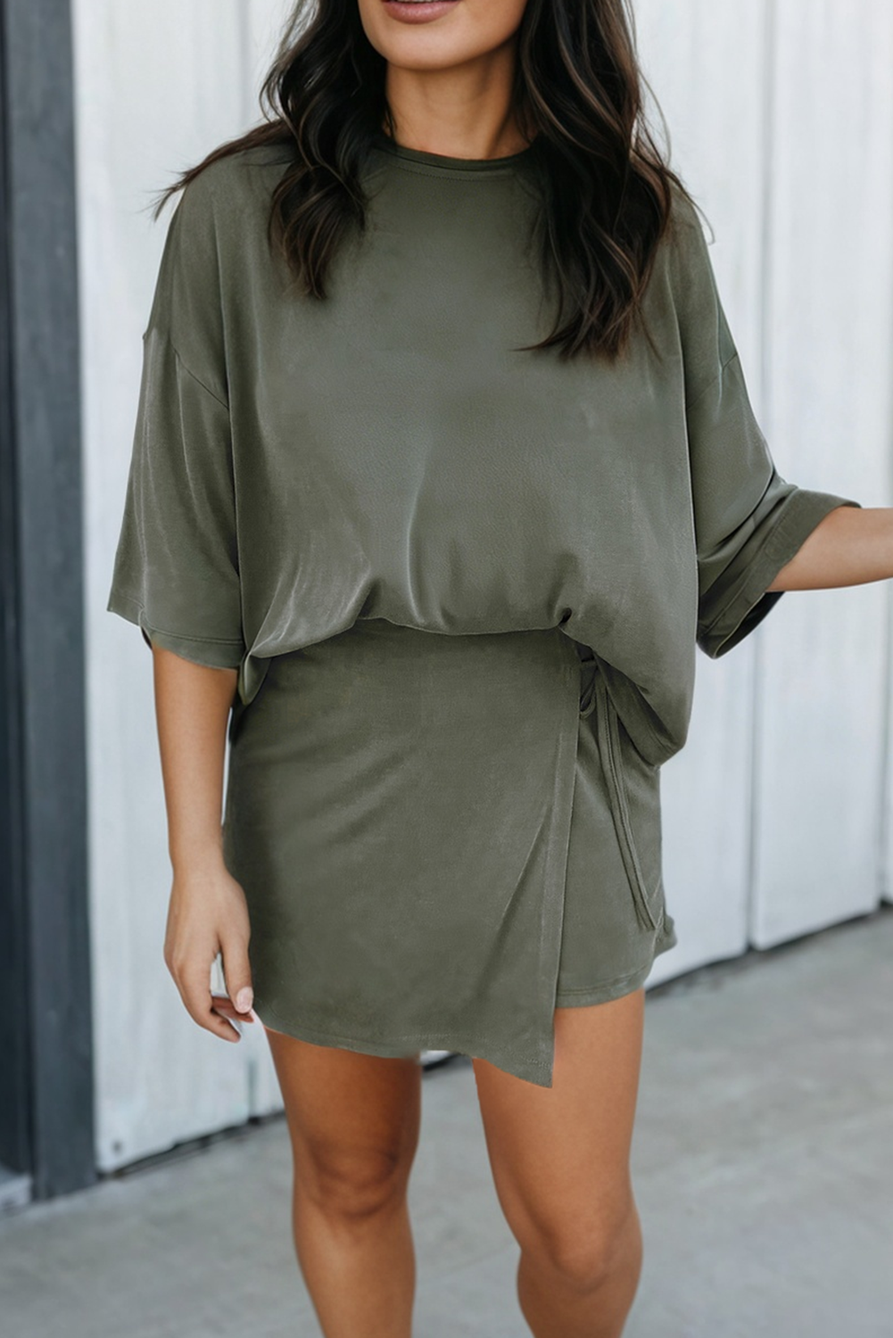Oversize Tee & Wrap Mini Skort Set