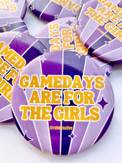 Gameday Girls - Purple & Yellow - Game Day Button
