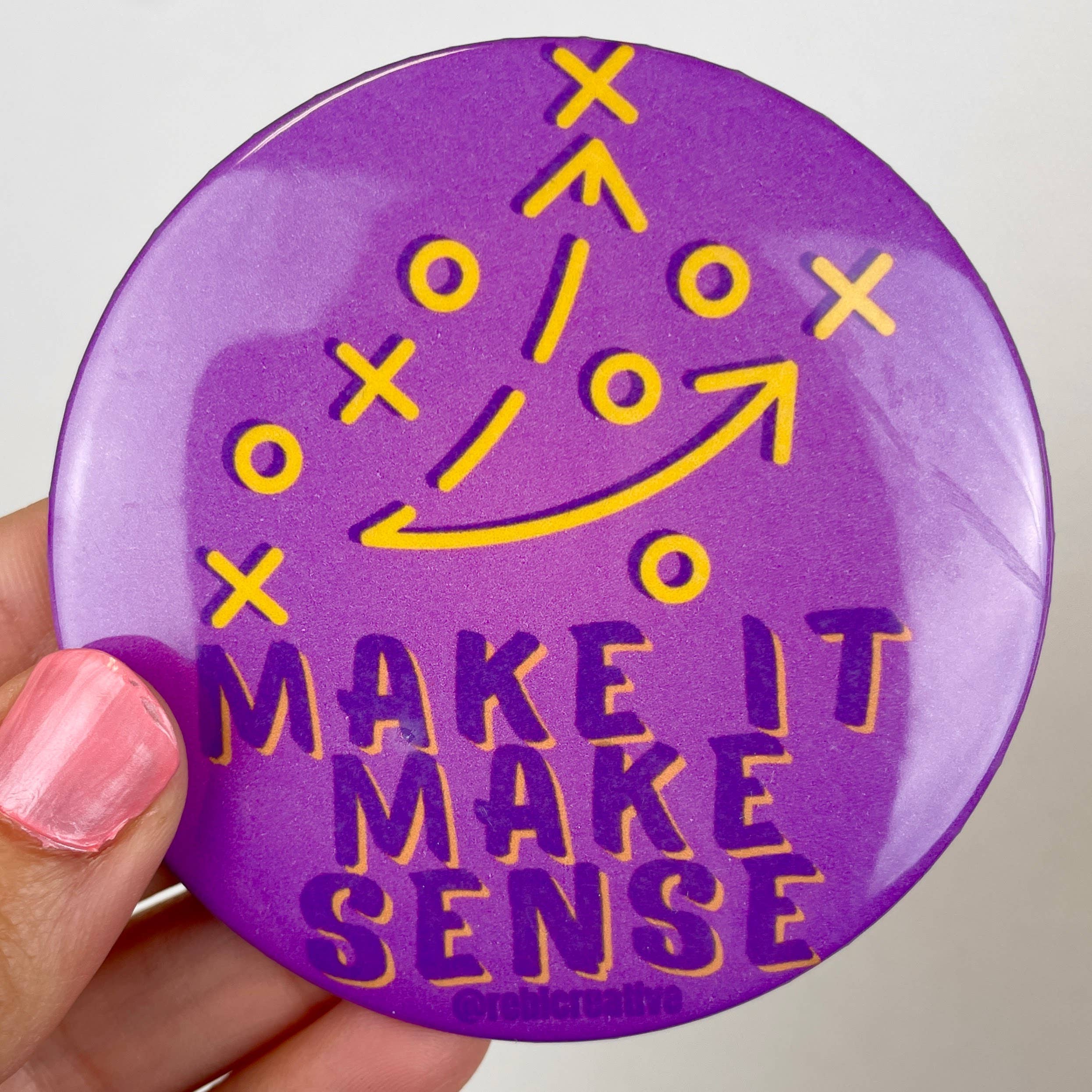 Make it Make Sense - Purple & Yellow - Game Day Button