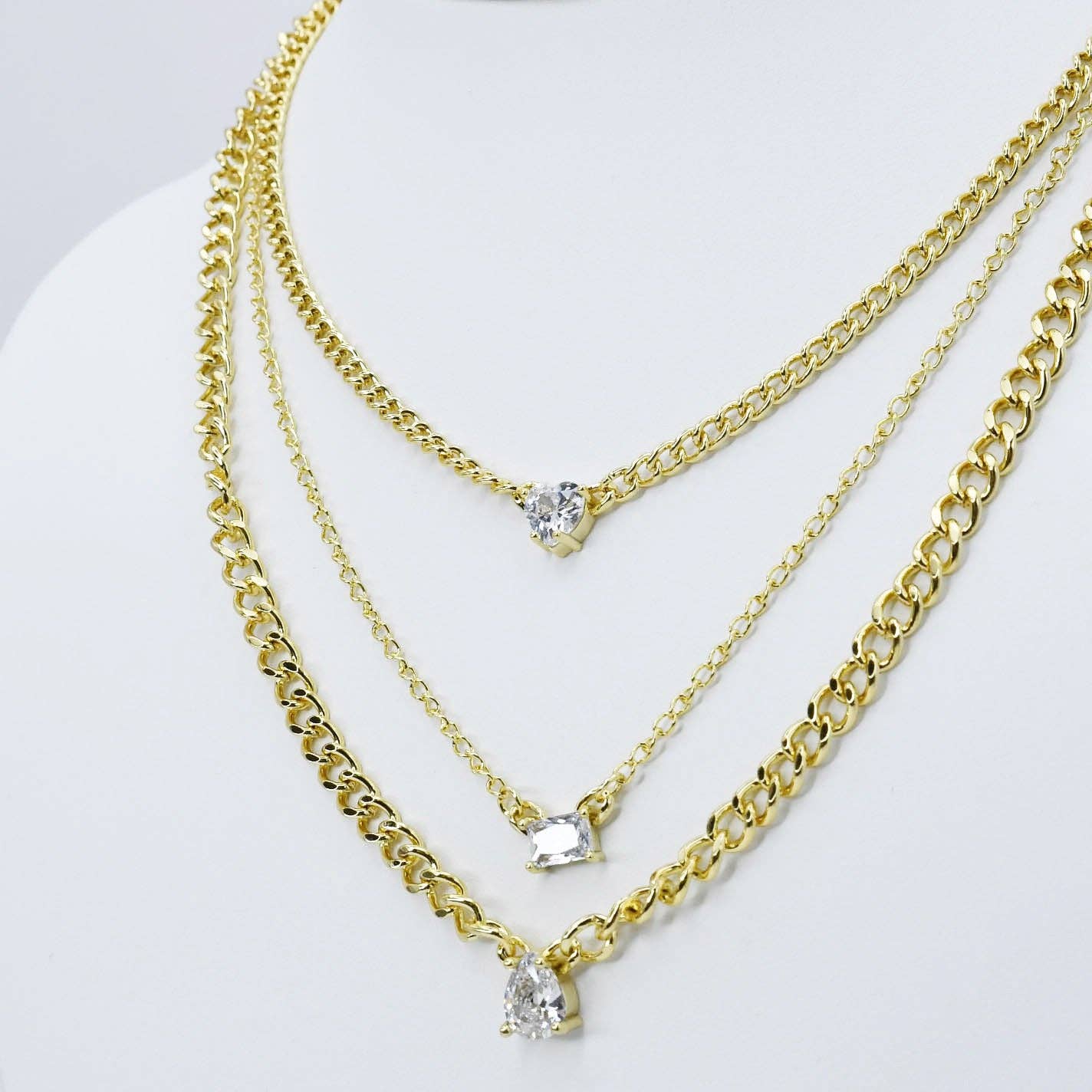 Crystal Gleam Layer Necklace