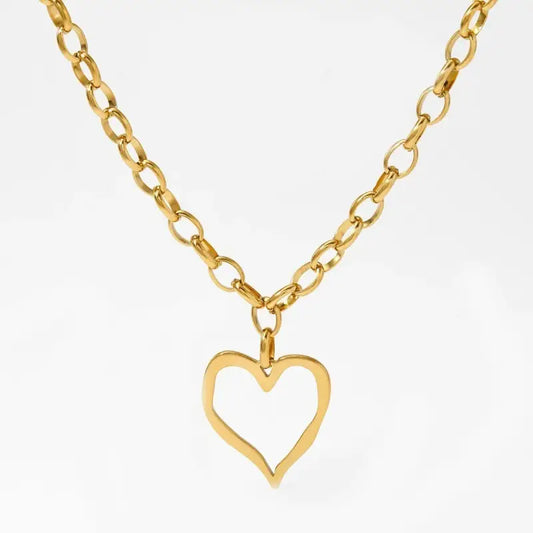 Open Heart 18K Plated Necklace