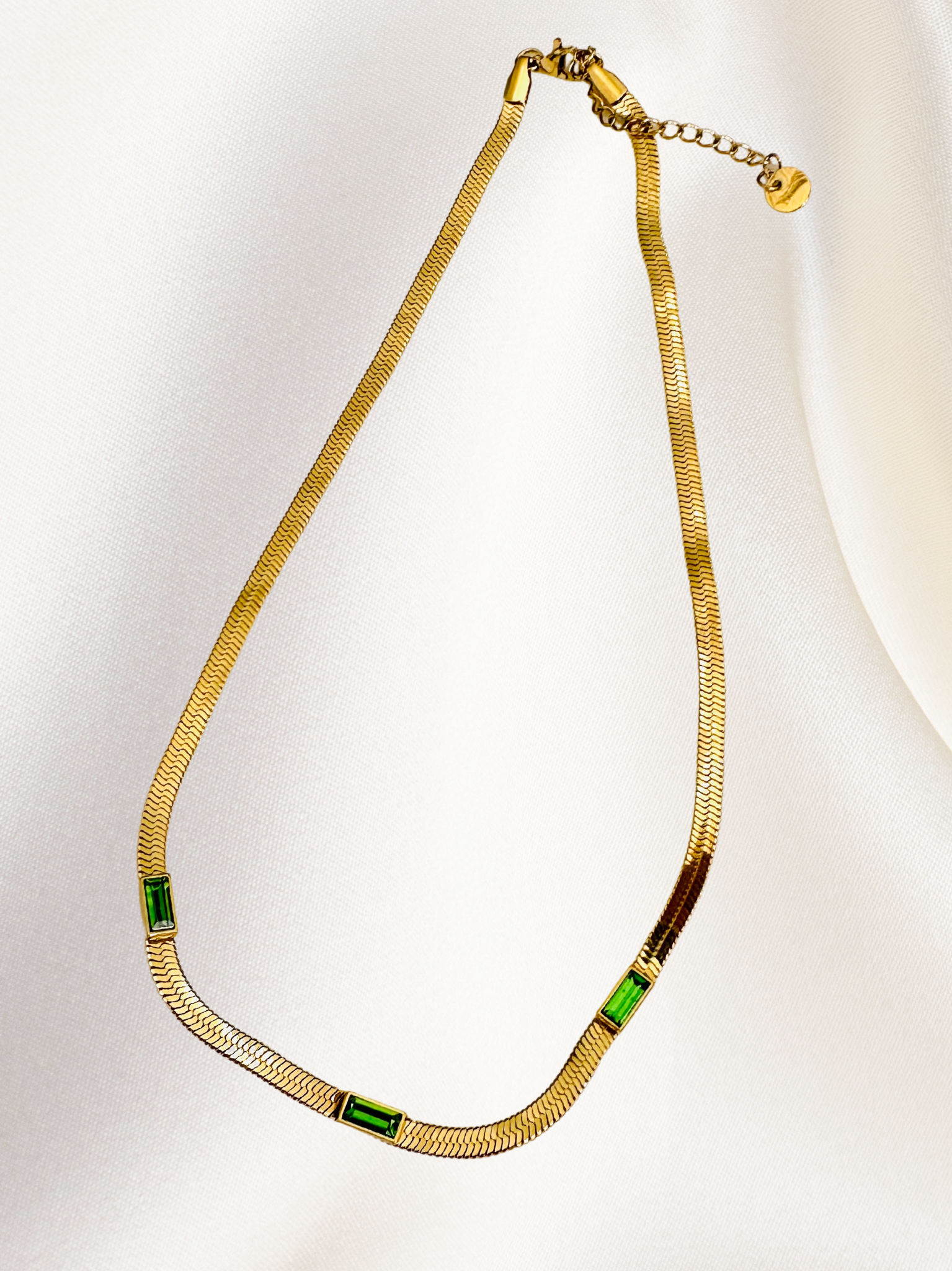 KIARA Herringbone Gemstone Necklace