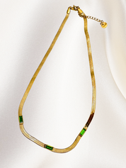 KIARA Herringbone Gemstone Necklace