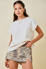 PREORDER***Tiger Print Denim Skort