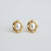 Chic Pearl and Zirconia Drop Earrings