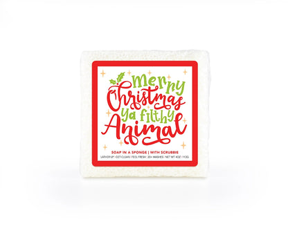 Christmas Themed Soap Sponge- Variety- Seaside Scent