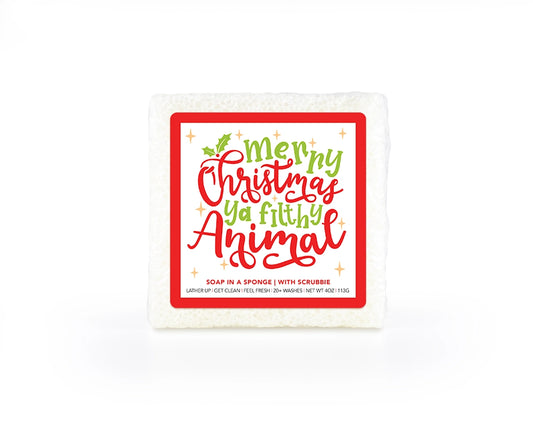 Christmas Themed Soap Sponge- Variety- Seaside Scent