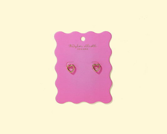 Stud Earrings - Gold-Plated Heart Shapes - Louisa