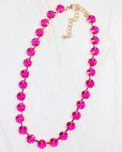 Radcliffe Rhinestone Necklace Fuchsia