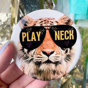 Starry Eyed Tiger - Play Neck - Game Day Button