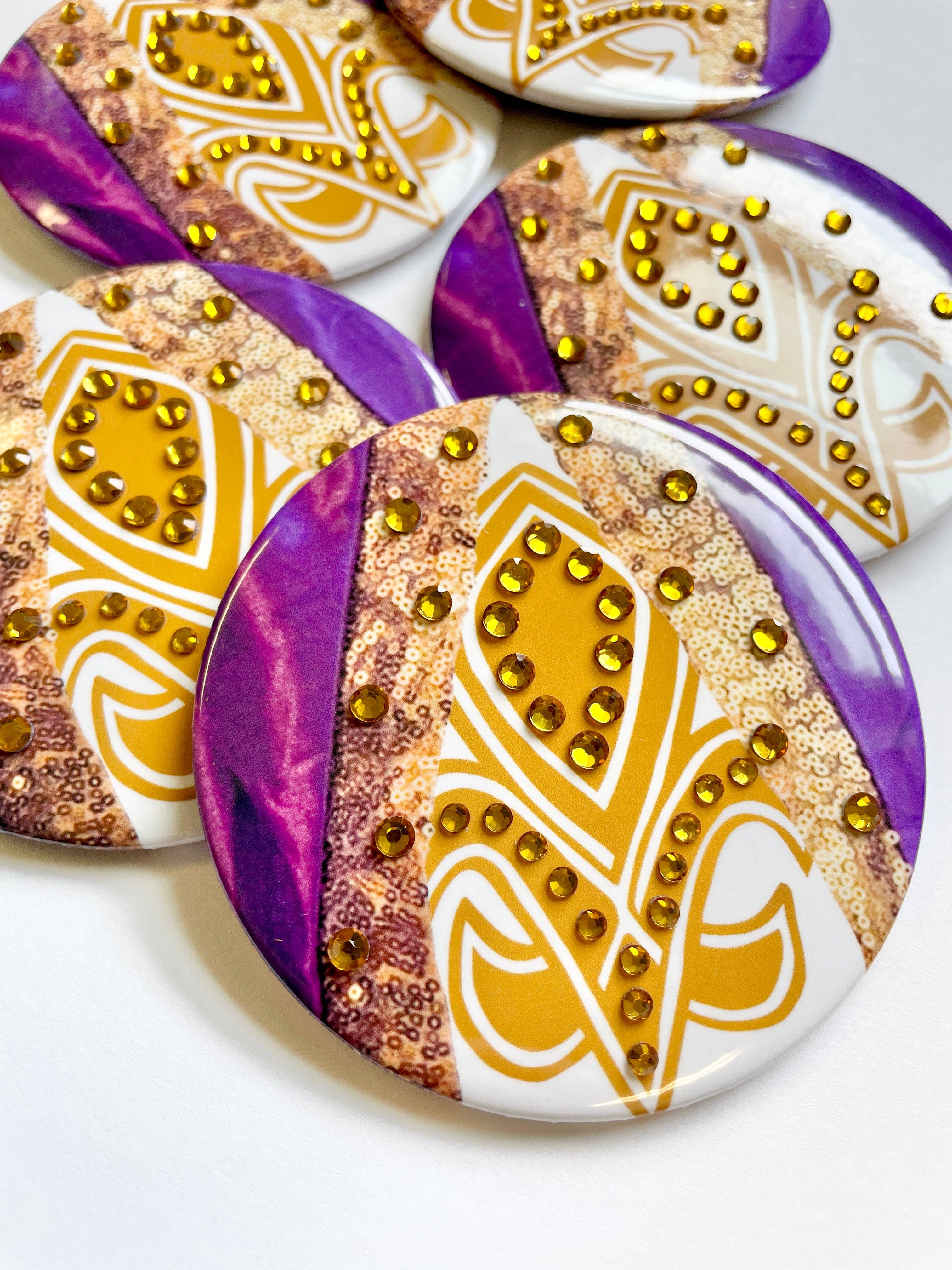 Team Pride - The Girlies - Game Day Button *Rhinestones*