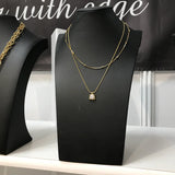 Daphne Double Strand Square CZ Necklace