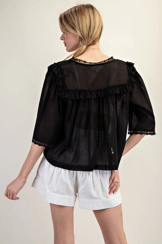 Brandi Lace Trim Top